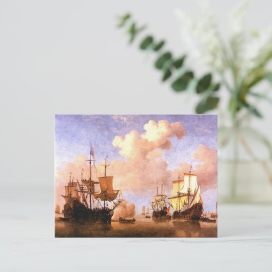 Vloot van zeilschepen briefkaart (Staand voorkant)