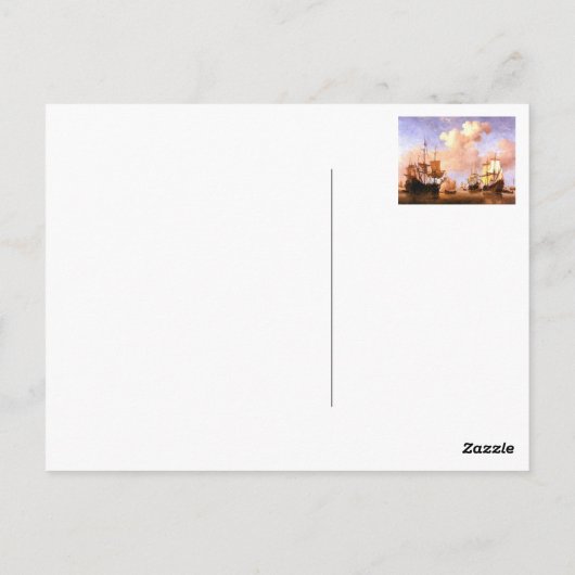 Vloot van zeilschepen briefkaart (Achterkant)