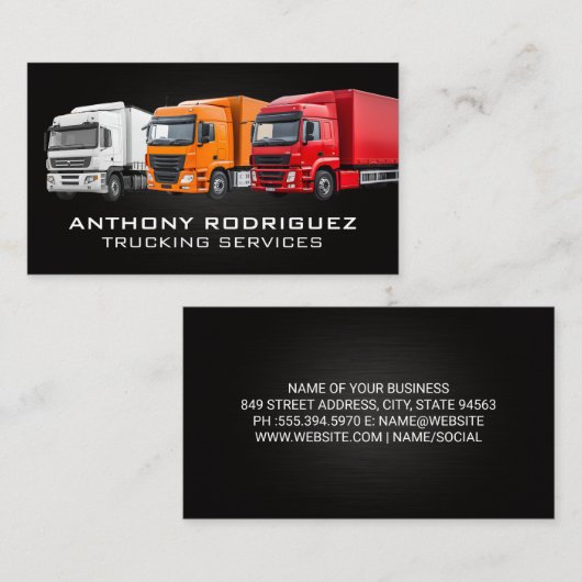 Vloot vrachtwagens | Vrachtwagen Diensten  Visitekaartje (Voorkant / Achterkant)