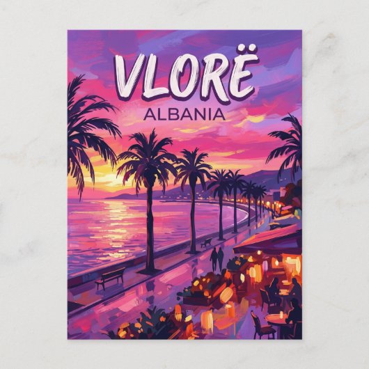 Vlorë Lungomare Albanië Briefkaart (Voorkant)