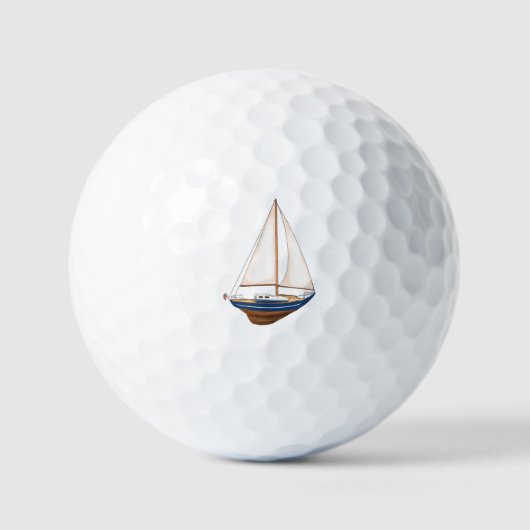 Vlot zeilen nautische kust Preppy Golfballen (Voorkant)