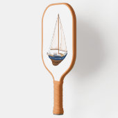Vlot zeilen nautische kust Preppy Pickleball Paddle (Links)