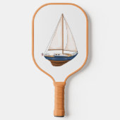 Vlot zeilen nautische kust Preppy Pickleball Paddle (Achterkant)
