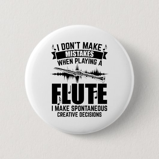 Vloten | Flutist Flute Player Music-cadeaus Ronde Button 5,7 Cm (Voorkant)
