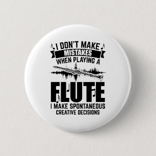 Vloten   Flutist Flute Player Music-cadeaus Ronde Button 5,7 Cm