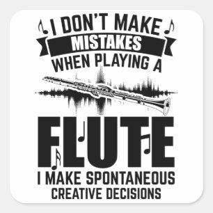 Vloten   Flutist Flute Player Music-cadeaus Vierkante Sticker