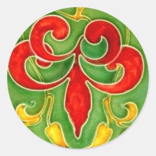 vloten van de Tile Arts Art Nouveau Ronde Sticker