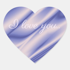 Vlotte elegante violette zijdetextuur. Ik hou van  Hart Sticker