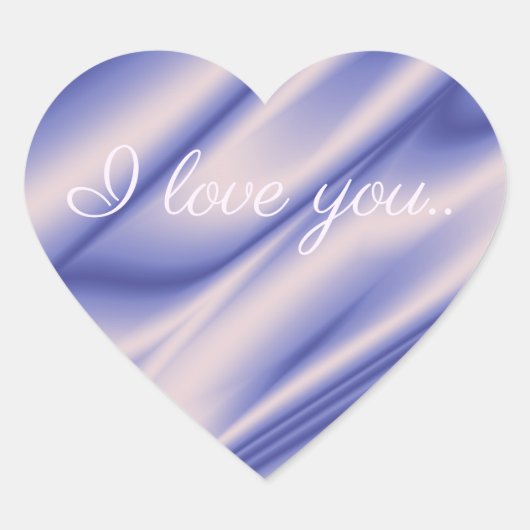 Vlotte elegante violette zijdetextuur. Ik hou van Hart Sticker (Voorkant)