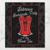 Vlotte Rood Dameskorset  Wijn Etiket (Enkel label)