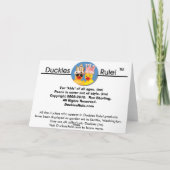 Vlotter zoals een Vlinder! Kaart (Achterkant)