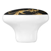  Vlourish Black en Gold Keramische Knop (Zijkant)