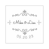Vlourish Couple Names Wedding Save the Date Rubberstempel (Afrduk)