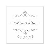 Vlourish Couple Names Wedding Save the Date Zelfinktende Stempel (Design)