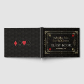 Vlourish Gold Art Deco Casino Vegas Poker Wedding Gastenboek (Volledig)