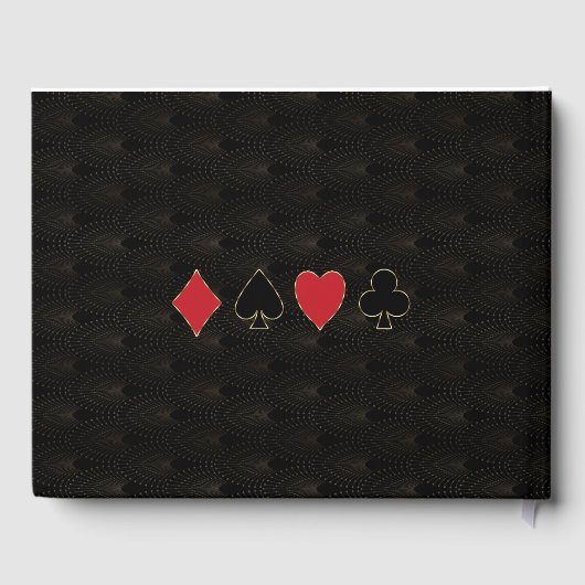 Vlourish Gold Art Deco Casino Vegas Poker Wedding Gastenboek (Achterkant)