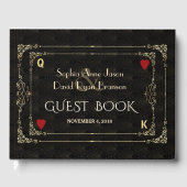 Vlourish Gold Art Deco Casino Vegas Poker Wedding Gastenboek (Voorkant)