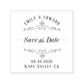 Vlourish Wedding Save the Date Zelfinktende Stempel (Design)