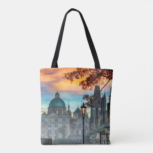 Vltava River in de Ochtend Canvas tas (Achterkant)