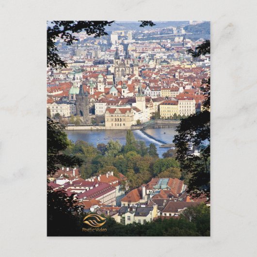 Vltava rivier Praag Briefkaart (Voorkant)