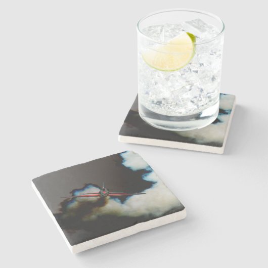 Vlucht 3 coastercna stenen onderzetter (Zijkant)