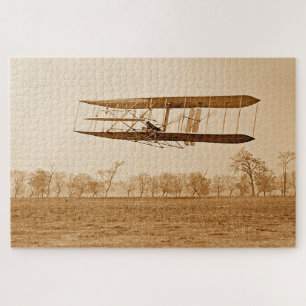Vlucht 85 Orville Wright tweedekker C 1904 Sepia Legpuzzel