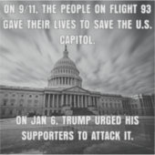 Vlucht 93 redde het Capitool. Trump heeft het aang Sticker (Voorkant)