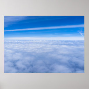 Vlucht boven de wolken poster