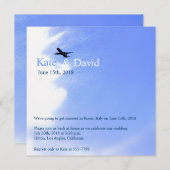 Vlucht Lucht Bestemming Trouwdatum Uitnodiging Cus (Voorkant / Achterkant)