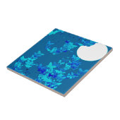 Vlucht met vlinders - diep blauw tegeltje (Zijkant)