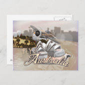  vlucht naar Australië Reisposter Briefkaart (Voorkant / Achterkant)