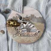  vlucht naar Australië Reisposter Ronde Button 6,0 Cm (In situ)