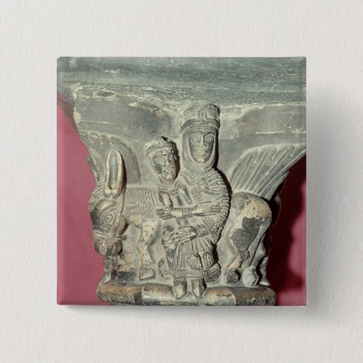 Vlucht naar de Egyptische hoofdstad Vierkante Button 5,1 Cm (Voorkant)
