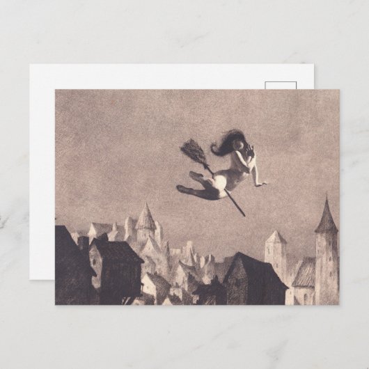 Vlucht naar de Sabbat William Mortensen Briefkaart (Voorkant / Achterkant)