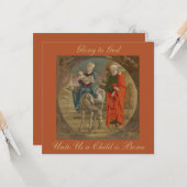 Vlucht naar Egypte Christelijke kerstgroet Kaart (Voorkant / Achterkant in situ)