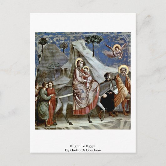 vlucht naar Egypte door Giotto di Bondone Briefkaart (Voorkant)