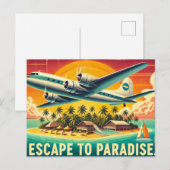 Vlucht naar het paradijs. briefkaart (Voorkant / Achterkant)