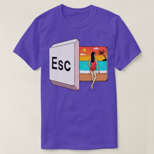 Vlucht naar het strand t-shirt (Design voorkant)