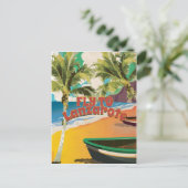 vlucht naar Lanzarote-reisposter Briefkaart (Staand voorkant)