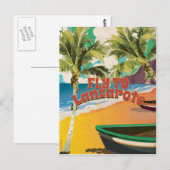 vlucht naar Lanzarote-reisposter Briefkaart (Voorkant / Achterkant)