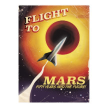 Vlucht naar Mars, sci-fi poster