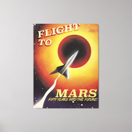 Vlucht naar Mars,  sci-fi poster Canvas Afdruk