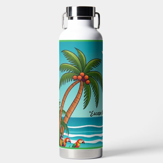 "Vlucht naar sereniteit" Waterfles (Voorkant)