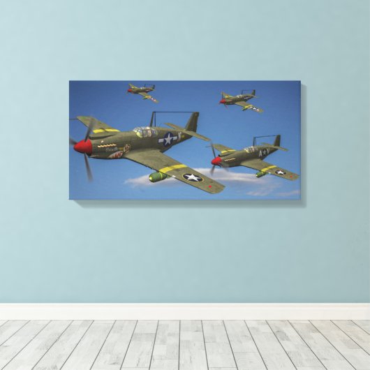 Vlucht van A-36 Apache duikbommenwerpers Canvas Afdruk (Insitu (Houten vloer))