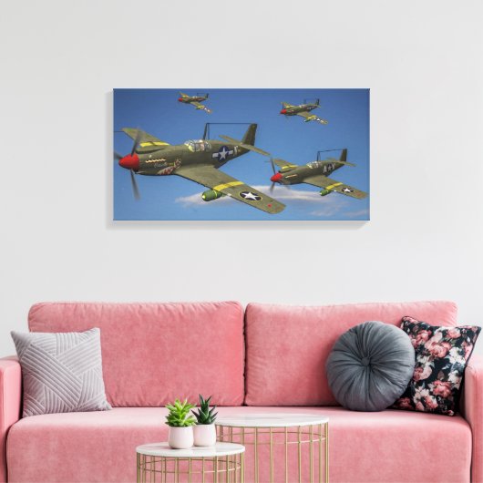 Vlucht van A-36 Apache duikbommenwerpers Canvas Afdruk (Insitu (Woonkamer))