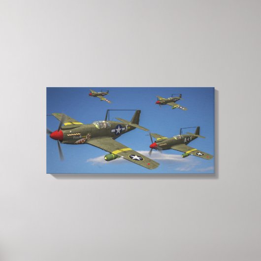 Vlucht van A-36 Apache duikbommenwerpers Canvas Afdruk (Voorkant)