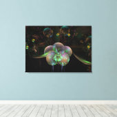 Vlucht van bellen canvas afdruk (Insitu (Houten vloer))