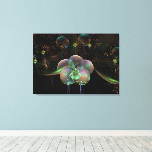 Vlucht van bellen canvas afdruk (Insitu (Houten vloer))