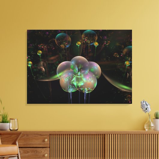 Vlucht van bellen canvas afdruk (Insitu (Woonkamer))