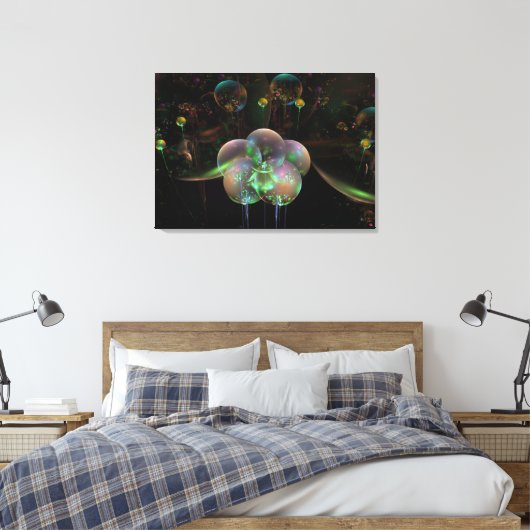 Vlucht van bellen canvas afdruk (Insitu (Slaapkamer))